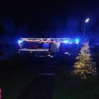 Weihnachtsmannbesuch mit der Drehleiter beim Löschzug Blecher